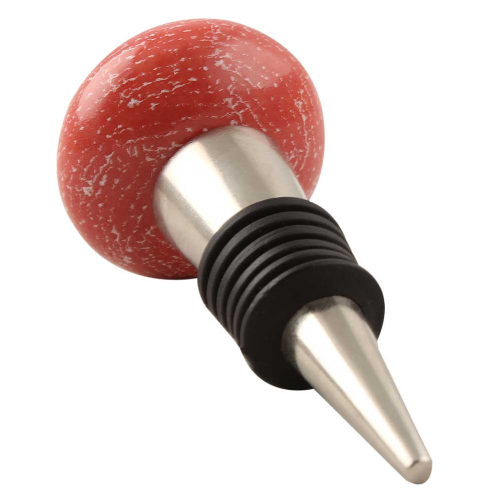 Red Ceramic Floral Wine Stopper